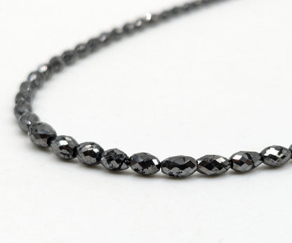 100% Natural Black Tumble Diamond Beads 3 - 5.4 mm Faceted Black Tumble Diamond Beads AAA+ Quality Diamond Beads Christmas Gift