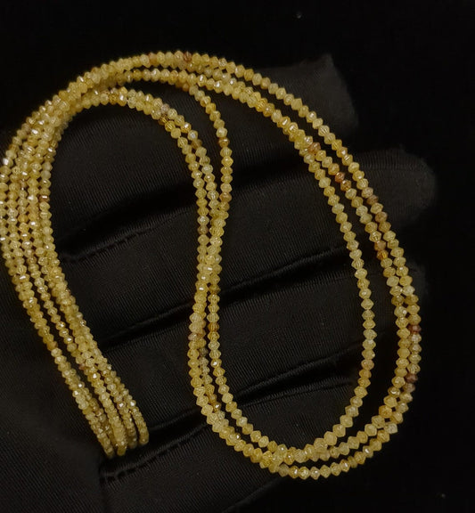 AAA+ Quality Yellow Diamond Beads 1.5 - 3 mm Faceted Rondelle Yellow Diamond Beads Top Notch Quality Sparkling Yellow Diamond Christmas Gift