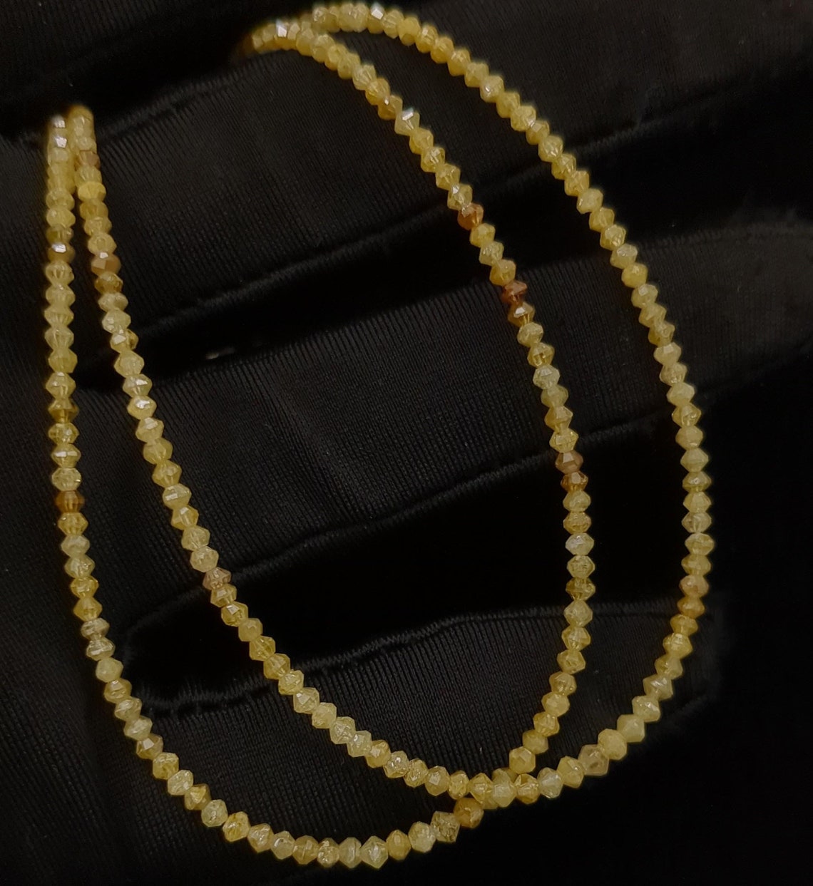 AAA+ Quality Yellow Diamond Beads 1.5 - 3 mm Faceted Rondelle Yellow Diamond Beads Top Notch Quality Sparkling Yellow Diamond Christmas Gift
