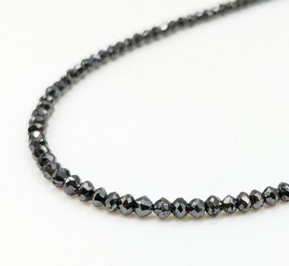 Black Diamond Faceted Rondelle Diamond Beads Sparkling Black Diamond Beads Top Notch Quality 2 - 3 mm Faceted Black Diamond Beads