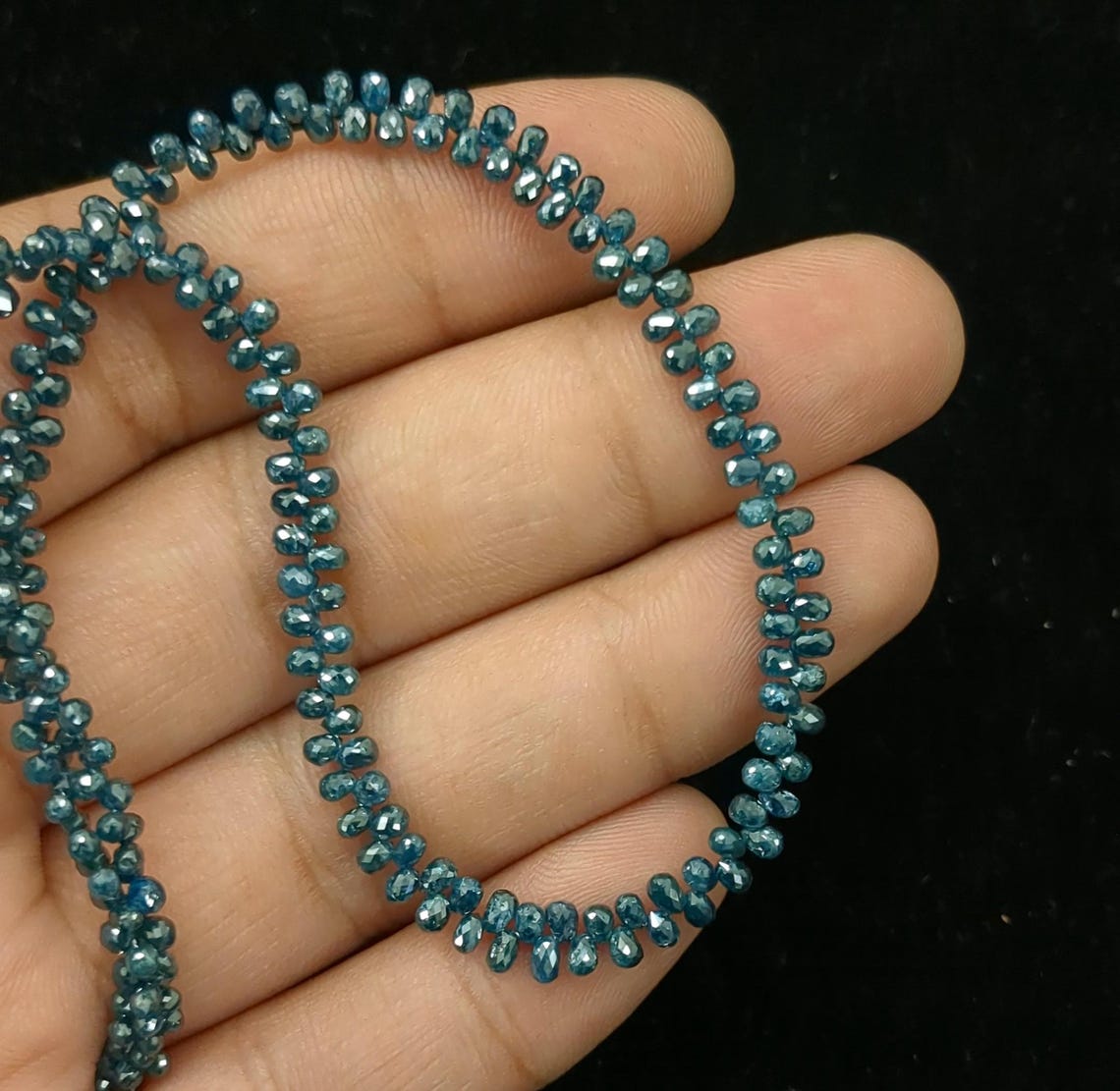 Best Selling Blue Diamond Briolettes Beads 100% Authentic Blue Diamond Beads 2.5 - 4 mm Faceted Blue Diamond Beads