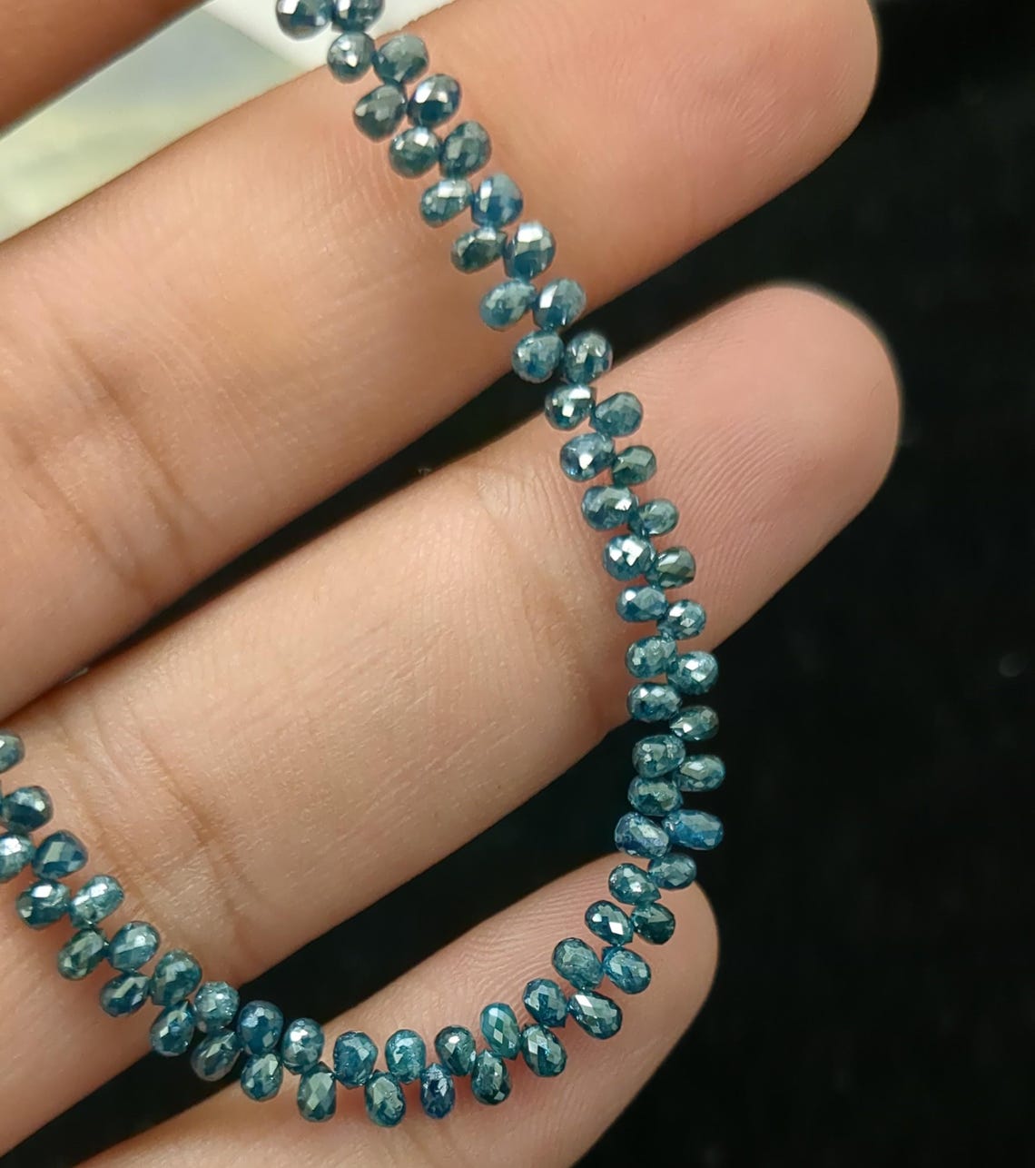 Best Selling Blue Diamond Briolettes Beads 100% Authentic Blue Diamond Beads 2.5 - 4 mm Faceted Blue Diamond Beads