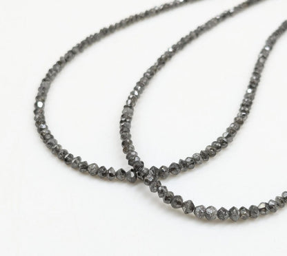 100% Natural Dark Grey Diamond Beads AAA+ Quality Diamond Beads For Jewelry Making Sparkling Grey Faceted Rondelle Diamond Beads Christmas