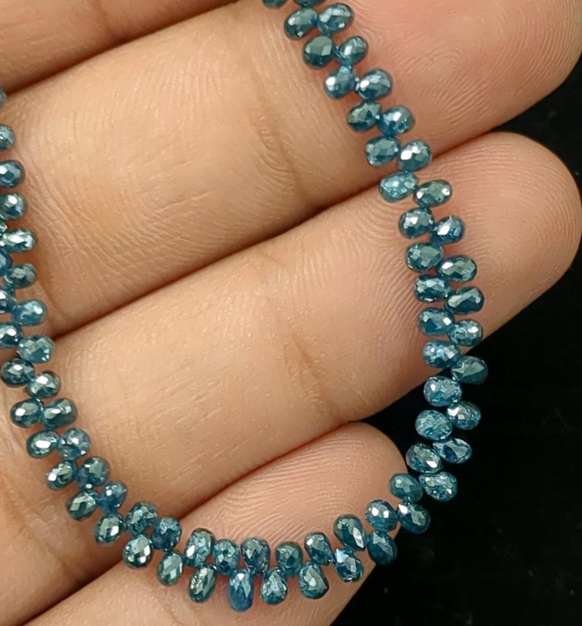 Best Selling Blue Diamond Briolettes Beads 100% Authentic Blue Diamond Beads 2.5 - 4 mm Faceted Blue Diamond Beads