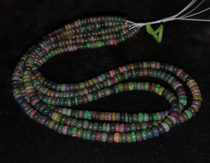 Natural Ethiopian Opal Beads Top Quality Smooth Rondelle Opal Beads