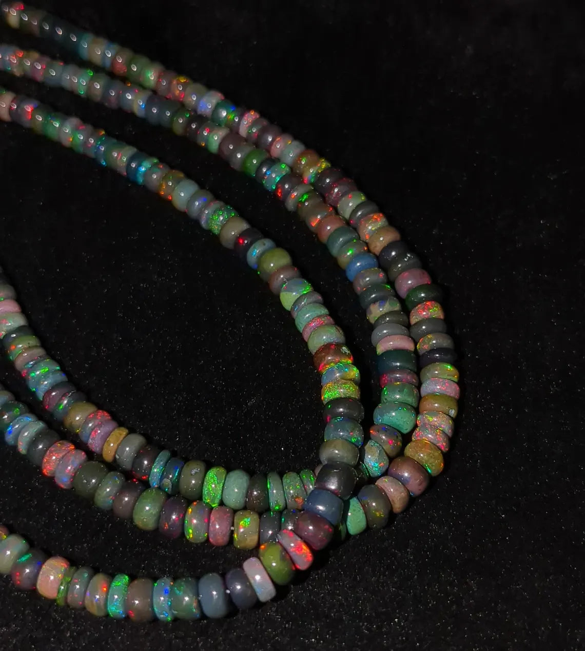 Natural Ethiopian Opal Beads Top Quality Smooth Rondelle Opal Beads