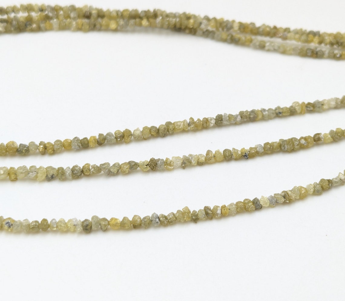 Natural Yellow Diamond Uncut Bead 2 - 3.5 mm Raw Rough Diamond Beads 100% Natural Elegant Yellow Uncut Diamond Jewelry