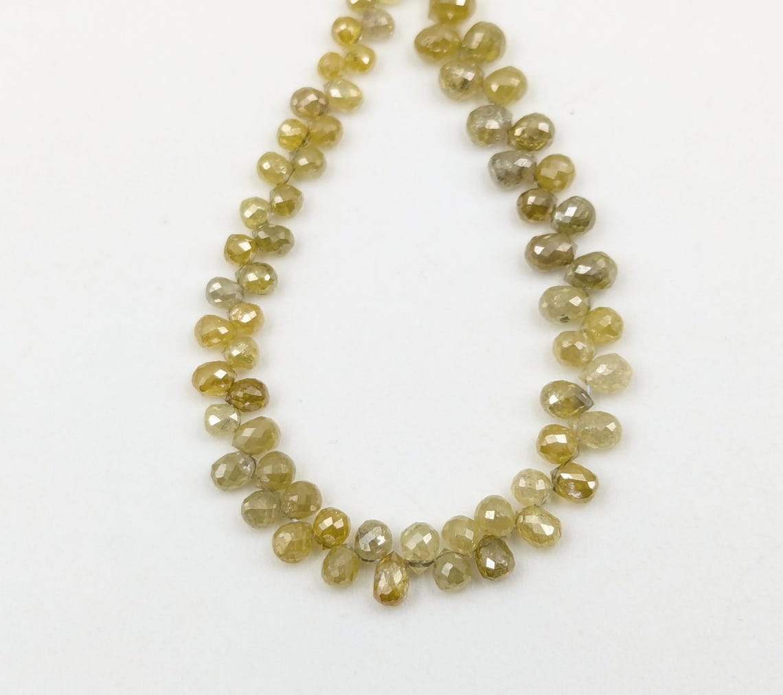 Yellow Diamond Briolette Bead 100% Natural Yellow Diamond Beads Best Selling Yellow Diamond Tear Drop Shape Beads Christmas Gift Halloween