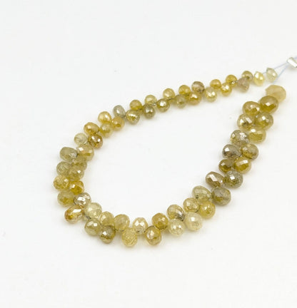 Yellow Diamond Briolette Bead 100% Natural Yellow Diamond Beads Best Selling Yellow Diamond Tear Drop Shape Beads Christmas Gift Halloween