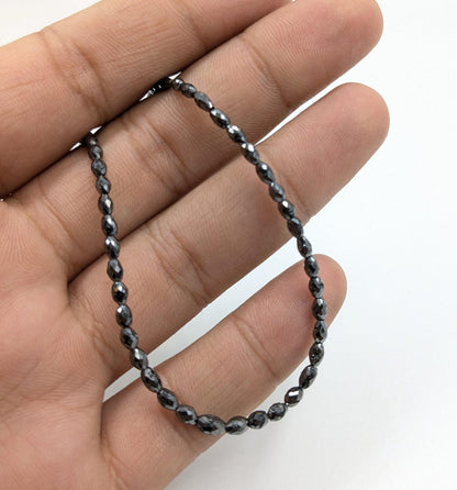 100% Natural Black Tumble Diamond Beads 3 - 5.4 mm Faceted Black Tumble Diamond Beads AAA+ Quality Diamond Beads Christmas Gift