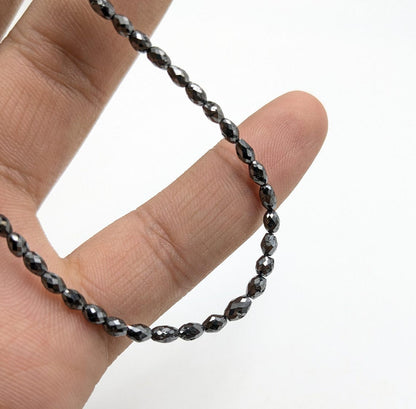 100% Natural Black Tumble Diamond Beads 3 - 5.4 mm Faceted Black Tumble Diamond Beads AAA+ Quality Diamond Beads Christmas Gift