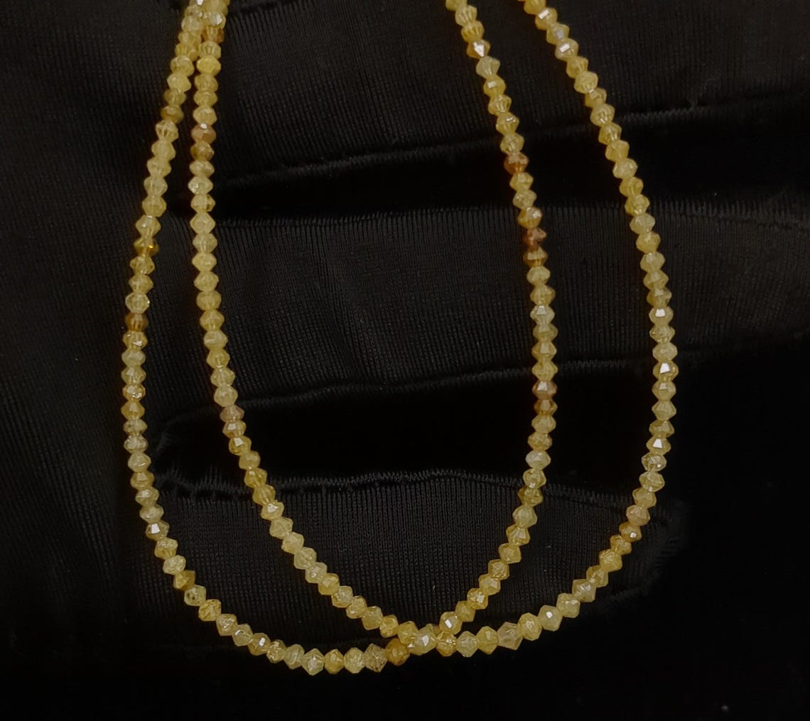 AAA+ Quality Yellow Diamond Beads 1.5 - 3 mm Faceted Rondelle Yellow Diamond Beads Top Notch Quality Sparkling Yellow Diamond Christmas Gift