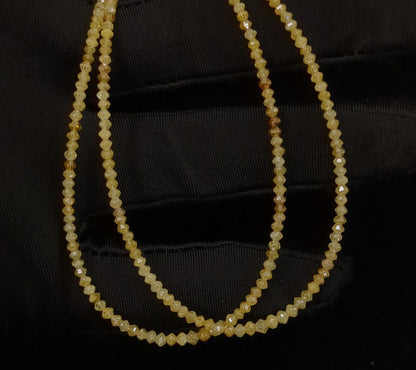AAA+ Quality Yellow Diamond Beads 1.5 - 3 mm Faceted Rondelle Yellow Diamond Beads Top Notch Quality Sparkling Yellow Diamond Christmas Gift