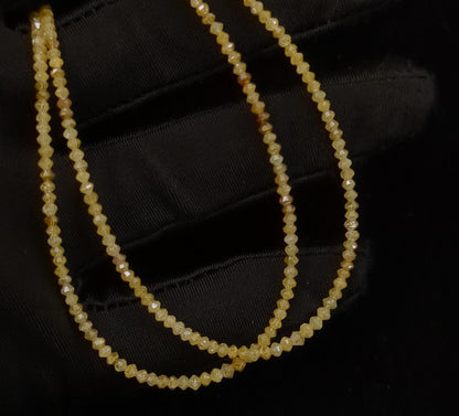 AAA+ Quality Yellow Diamond Beads 1.5 - 3 mm Faceted Rondelle Yellow Diamond Beads Top Notch Quality Sparkling Yellow Diamond Christmas Gift