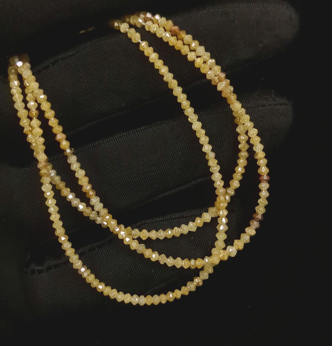 AAA+ Quality Yellow Diamond Beads 1.5 - 3 mm Faceted Rondelle Yellow Diamond Beads Top Notch Quality Sparkling Yellow Diamond Christmas Gift