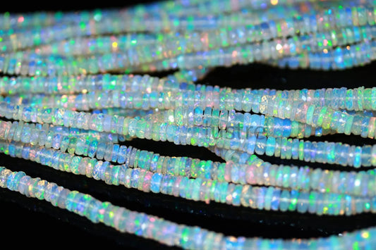 Ethiopian Opal Beads 7.5mm Faceted Tyre Ethiopian Opal Beads