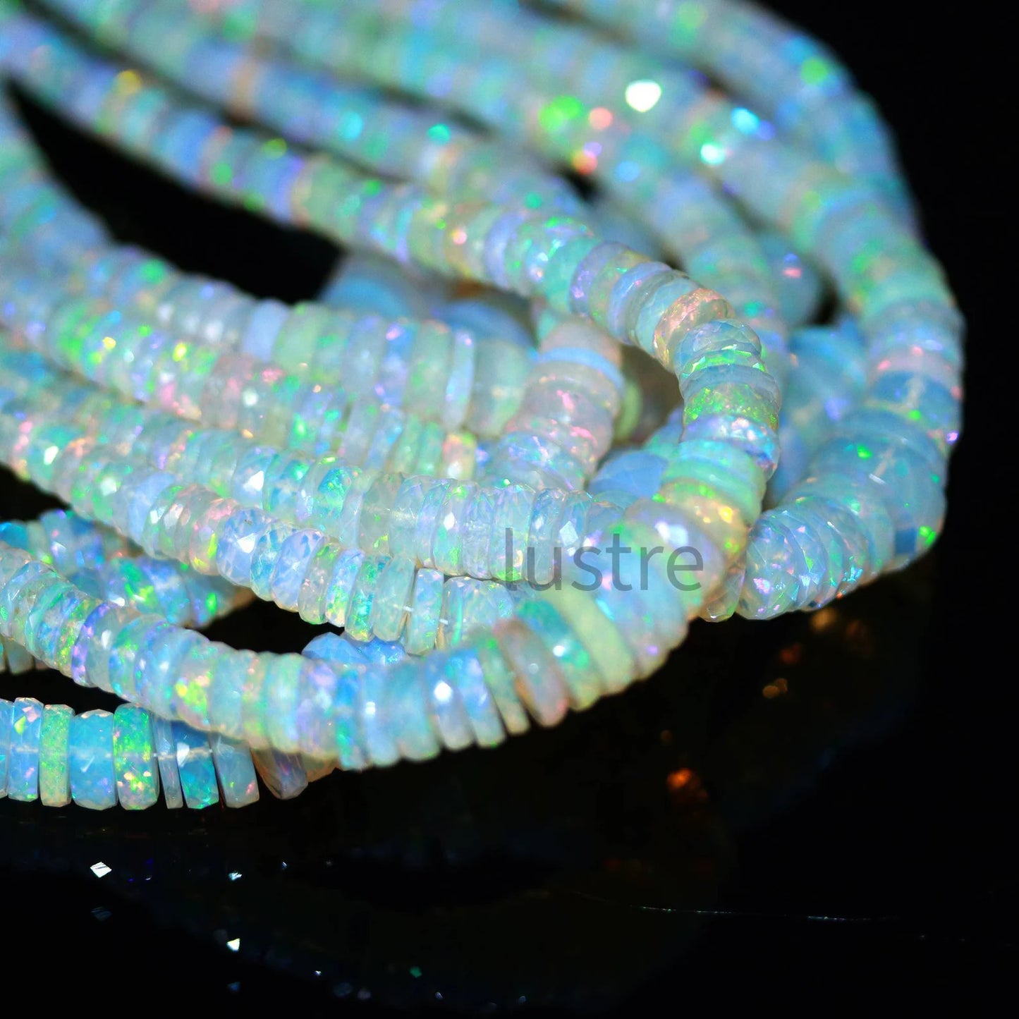 Ethiopian Opal Beads 7.5mm Faceted Tyre Ethiopian Opal Beads