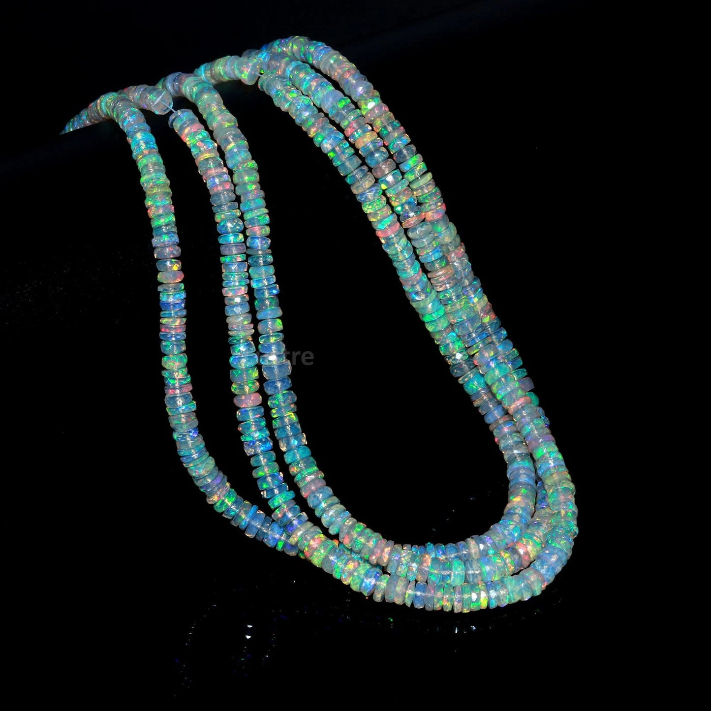 AAA+ Flashy Ethiopian Opal Faceted Tyre Bead Fire Opal Heishi Tyre Bead Wheel Cut Beads 7.5 mm