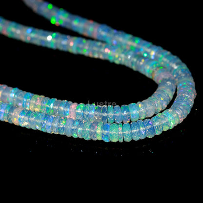 Flashy Ethiopian Opal Faceted Tyre Bead Fire Opal Heishi Tyre 6 mm