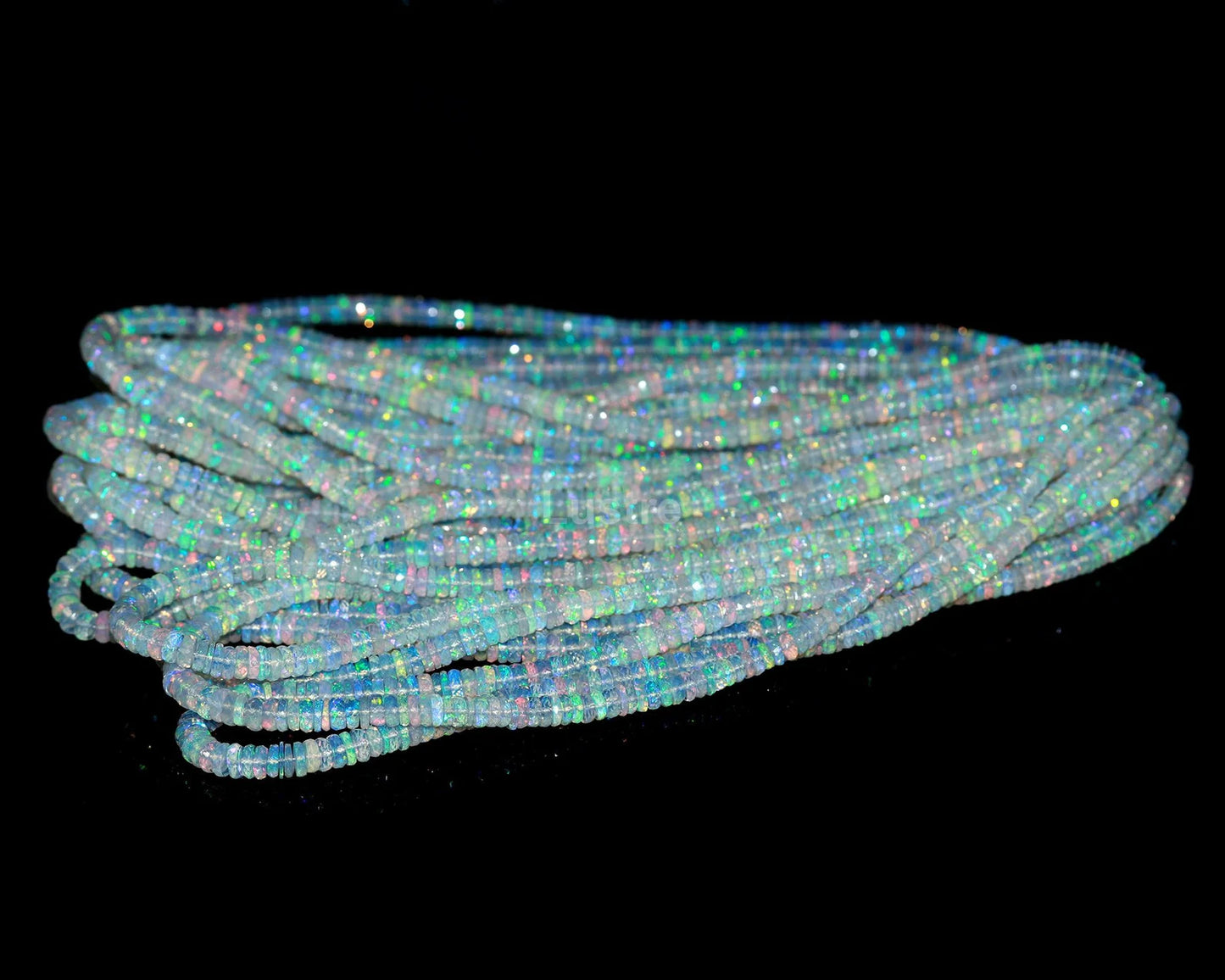 Flashy Ethiopian Opal Faceted Tyre Bead Fire Opal Heishi Tyre 6 mm