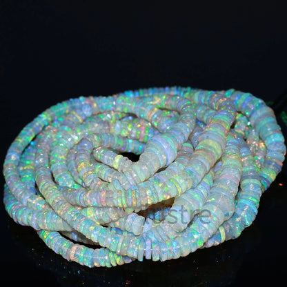 Ethiopian Opal Beads 7.5mm Faceted Tyre Ethiopian Opal Beads