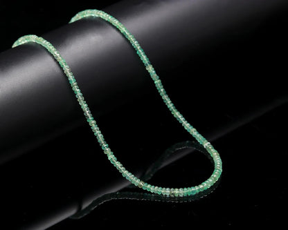 Emerald Necklace 3.5 - 4.5 mm Faceted Rondelle Beads