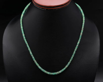 Emerald Necklace 3.5 - 4.5 mm Faceted Rondelle Beads