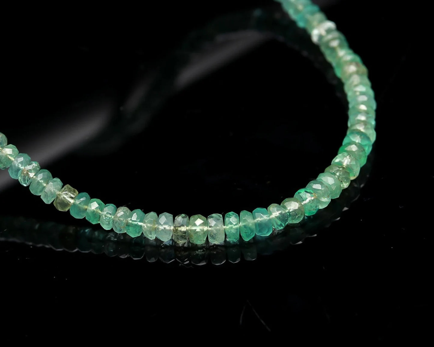 Emerald Necklace 3.5 - 4.5 mm Faceted Rondelle Beads