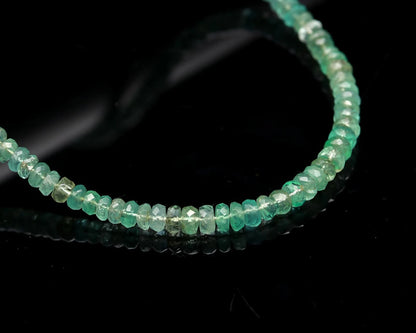 Emerald Necklace 3.5 - 4.5 mm Faceted Rondelle Beads