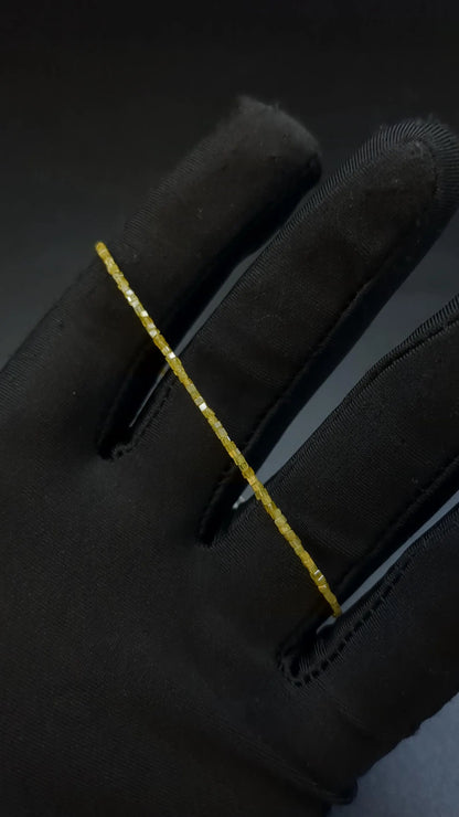 Yellow Diamond Cube Bead Bracelet