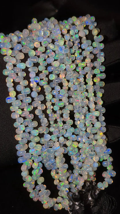 Excellent Ethiopian Opal Smooth Drops 4*6 - 7*10 mm