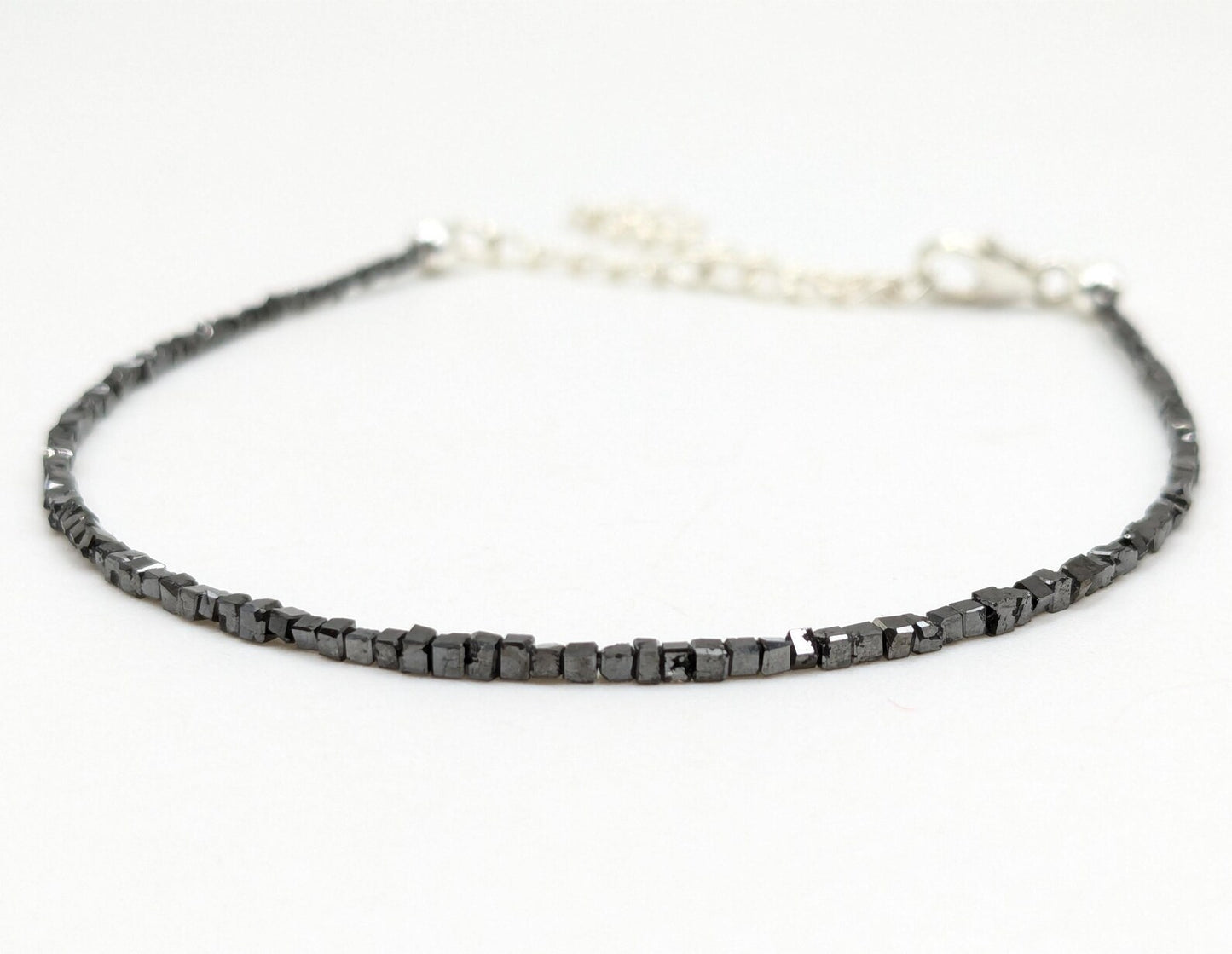 CUBE Black Diamond Bracelet 1.5 - 2.5 mm Faceted Black Diamond