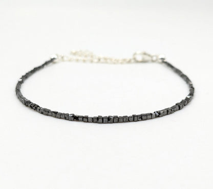 CUBE Black Diamond Bracelet 1.5 - 2.5 mm Faceted Black Diamond