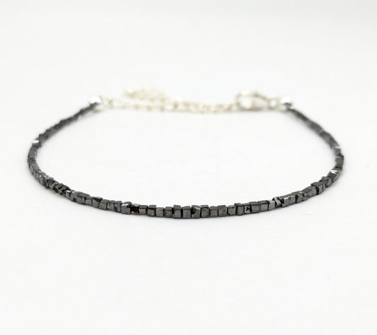 CUBE Black Diamond Bracelet 1.5 - 2.5 mm Faceted Black Diamond