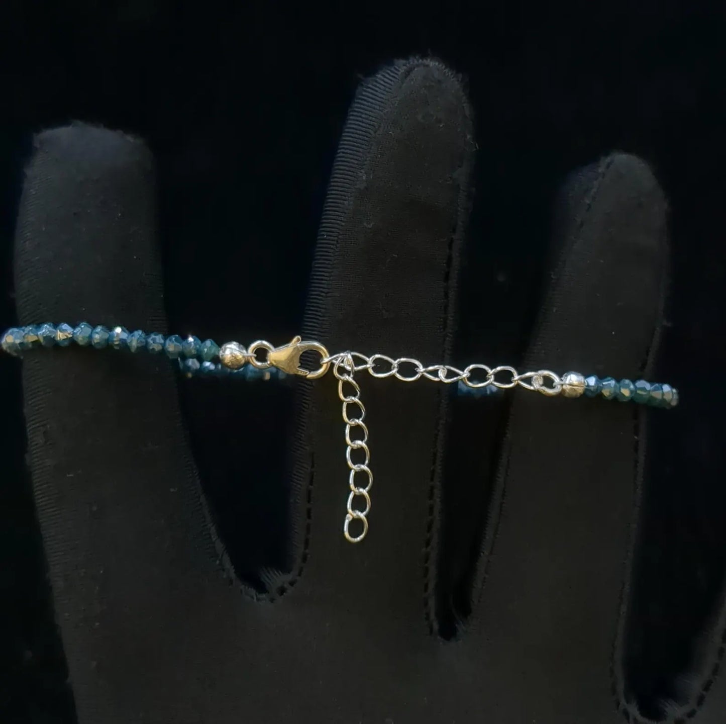 Blue Diamond Bracelet 3.3 mm Faceted Rondelle Diamond