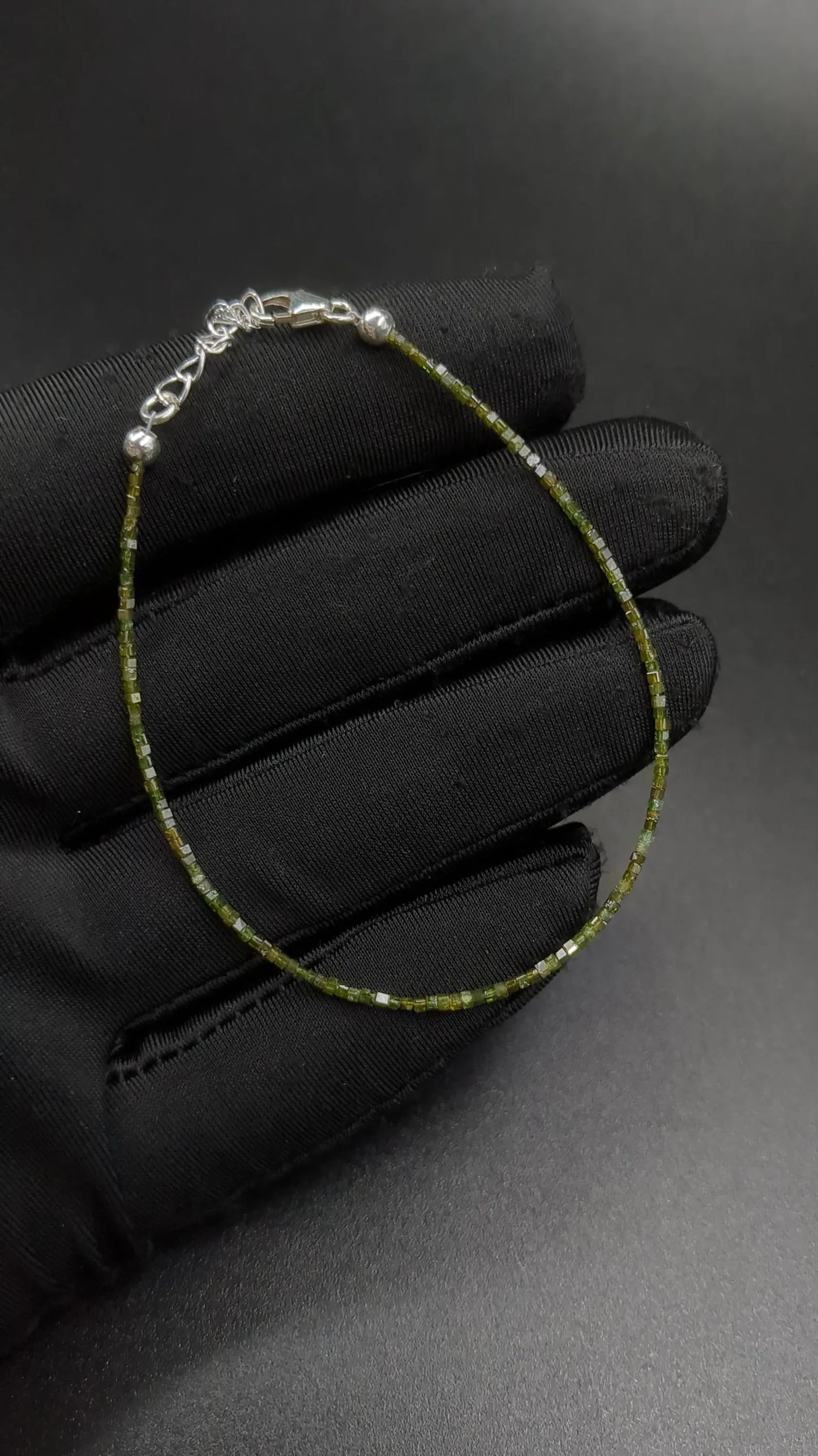 AAA+ Green Diamond Cube Beads Bracelet