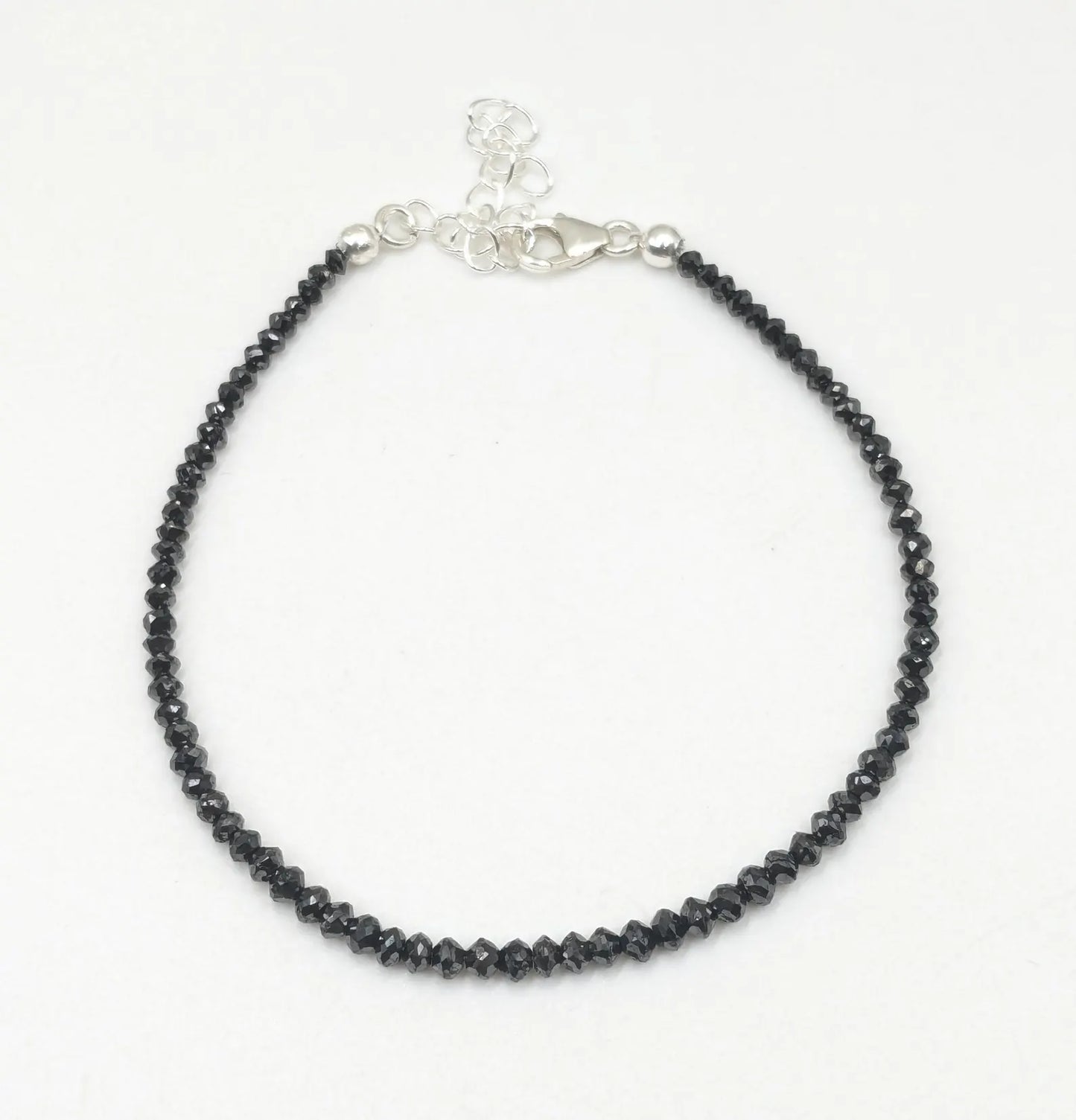 Black Diamond Faceted Beads Bracelet