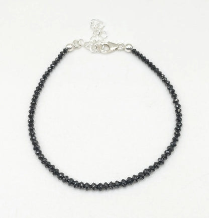 Black Diamond Faceted Beads Bracelet