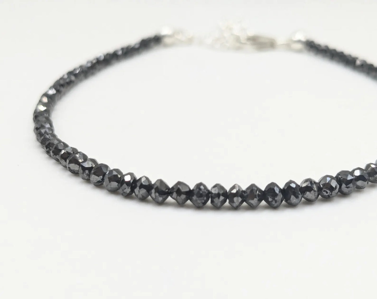 Black Diamond Faceted Beads Bracelet