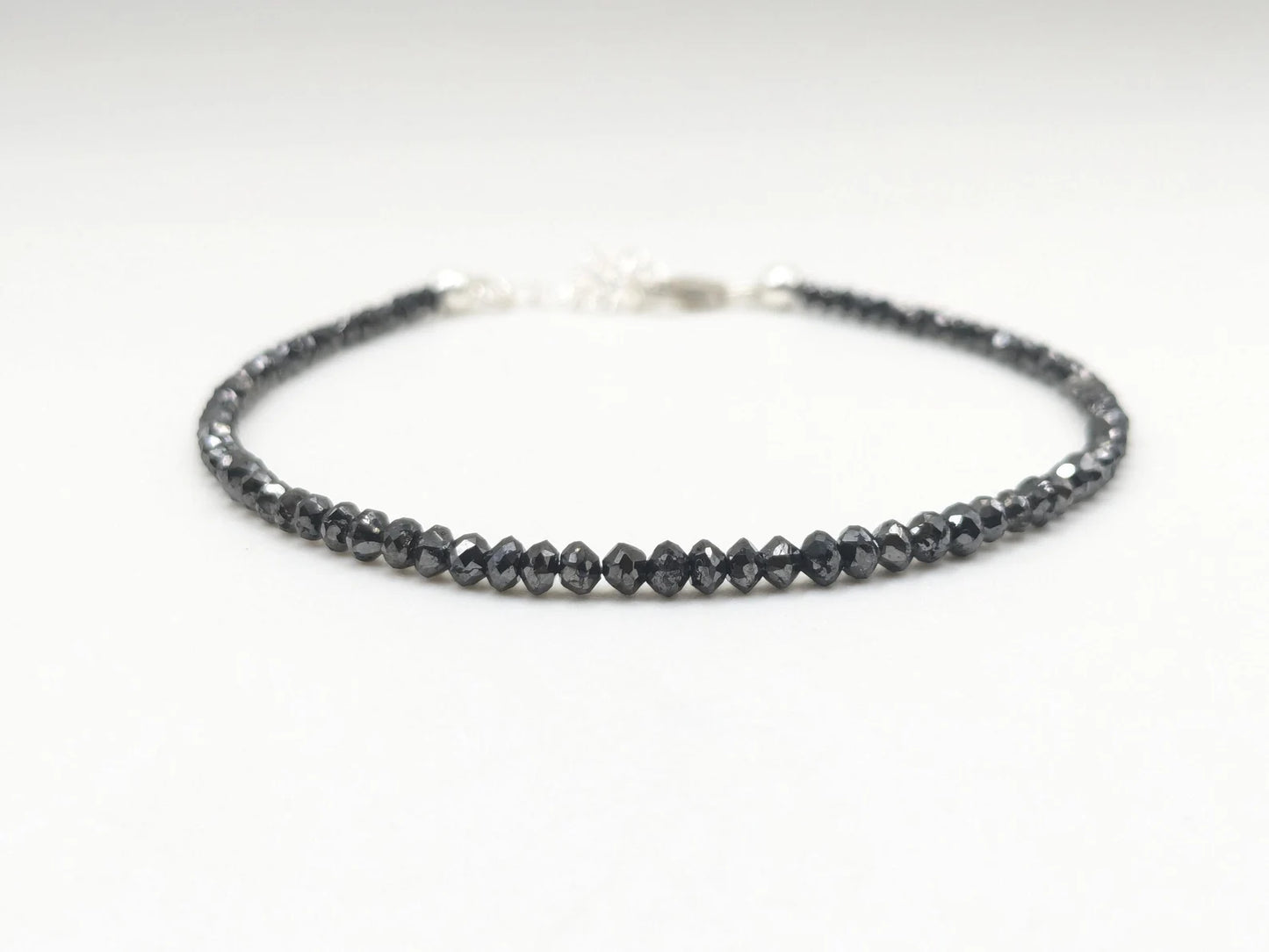 Black Diamond Faceted Beads Bracelet