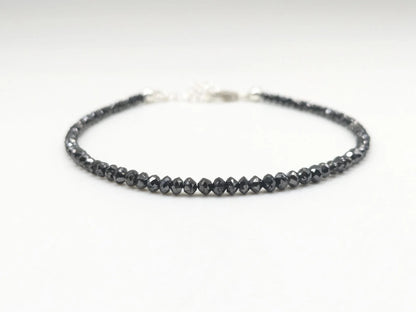 Black Diamond Faceted Beads Bracelet