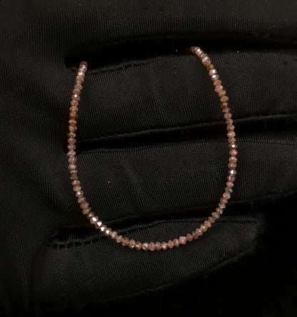 Red Diamond Bracelet Faceted Rondelle Diamond Beads
