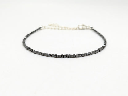 CUBE Black Diamond Bracelet 1.5 - 2.5 mm Faceted Black Diamond