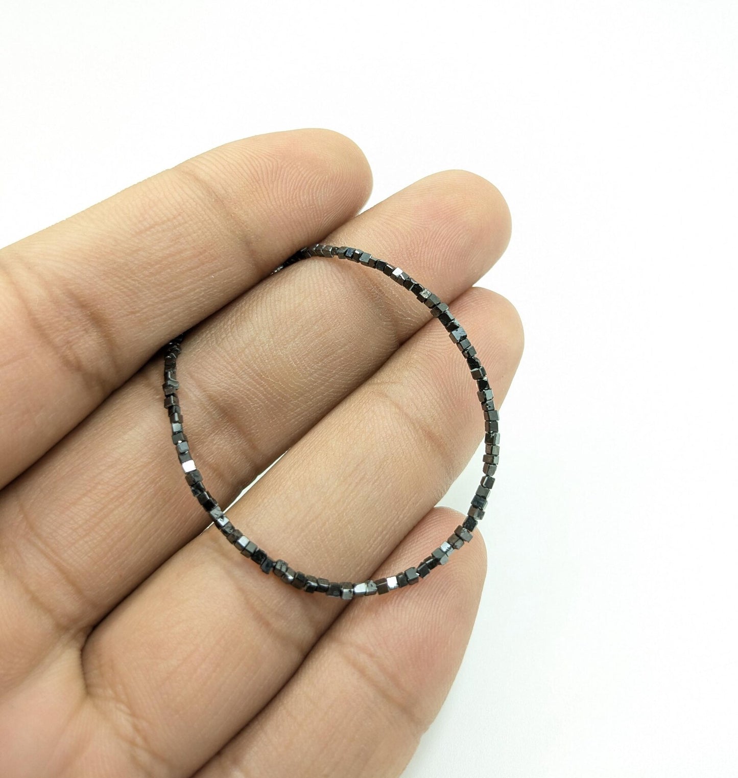 CUBE Black Diamond Bracelet 1.5 - 2.5 mm Faceted Black Diamond
