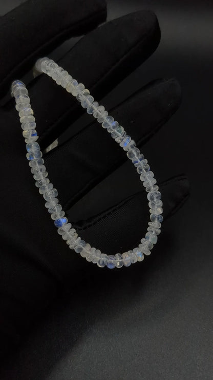 Blue Fire Moonstone Beads Necklace