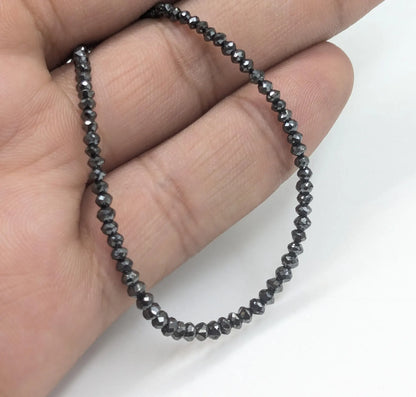 Black Diamond Faceted Beads Bracelet