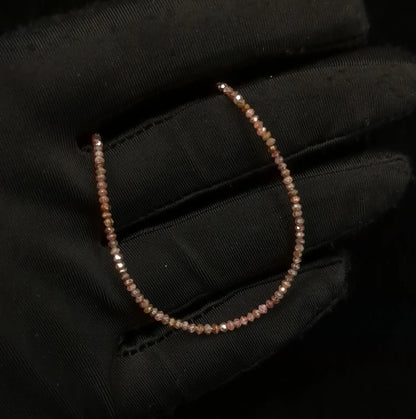 Red Diamond Bracelet Faceted Rondelle Diamond Beads