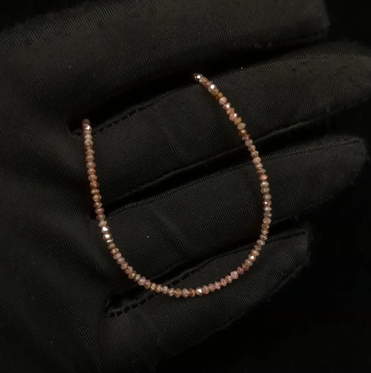 Red Diamond Bracelet Faceted Rondelle Diamond Beads