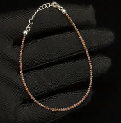 Red Diamond Bracelet Faceted Rondelle Diamond Beads
