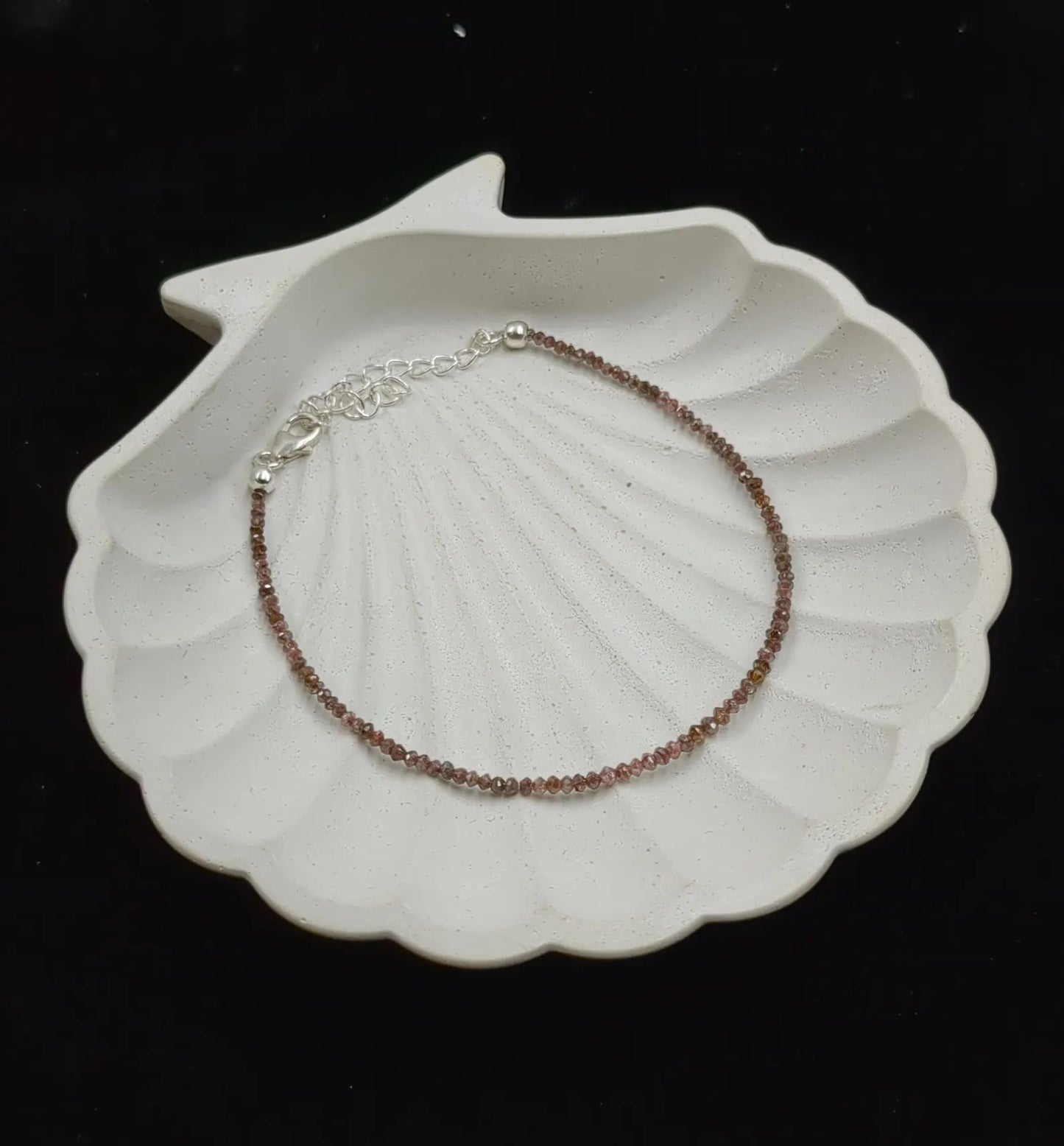 Red Diamond Bracelet Faceted Rondelle Diamond Beads